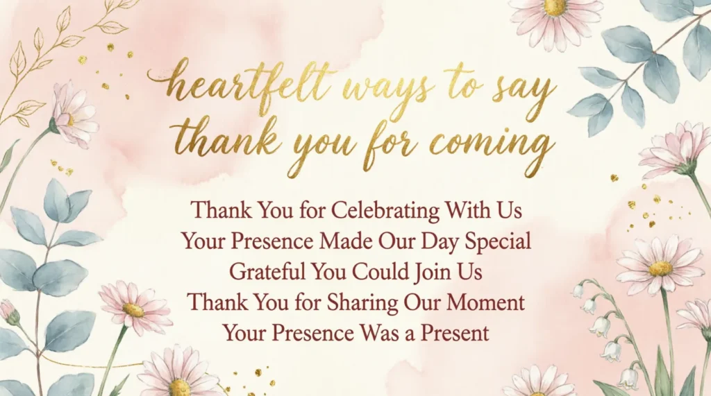 heartfelt ways to say thank you for coming
